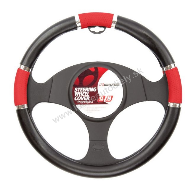 Poťah volantu 37-39 cm čierno-červený