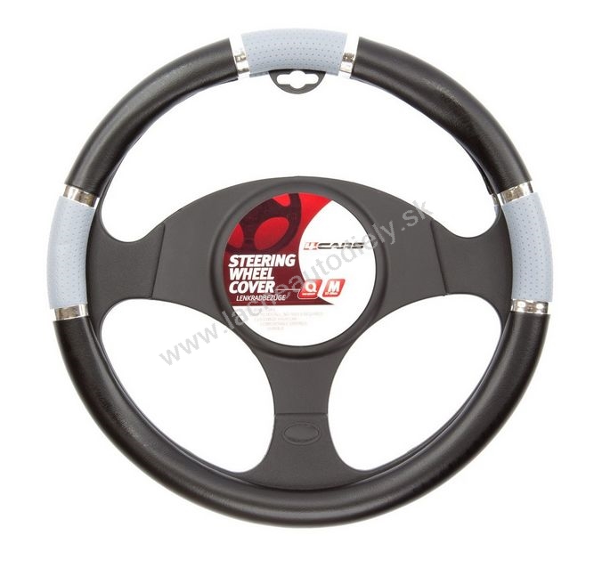Poťah volantu 37-39 cm čierno-sivý